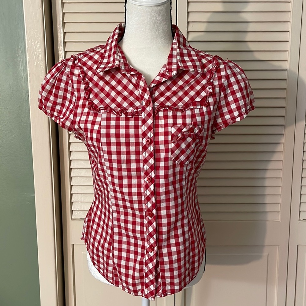 Gingham Plaid Blouse